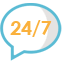 24 7 bubble icon