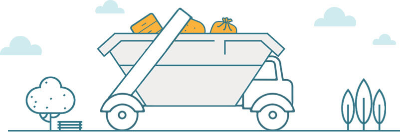 handy skip hire truck illustration